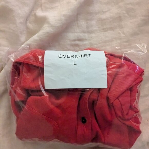 Flannel Overshirt (Mustang Red), L Large - Picture 7 of 7